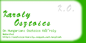 karoly osztoics business card